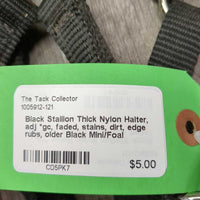 Thick Nylon Halter, adj *gc, faded, stains, dirt, edge rubs, older