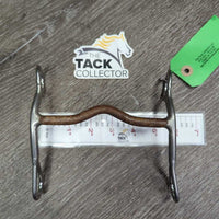 #655 Thin Low Port Sweet Iron SS Curb Bit *gc/fair, v.rusty, clean, bent shank, scratches
