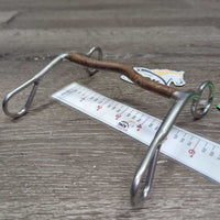 #655 Thin Low Port Sweet Iron SS Curb Bit *gc/fair, v.rusty, clean, bent shank, scratches
