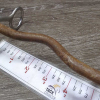 #655 Thin Low Port Sweet Iron SS Curb Bit *gc/fair, v.rusty, clean, bent shank, scratches
