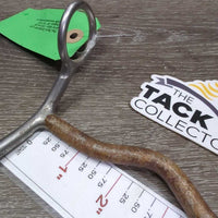 #655 Thin Low Port Sweet Iron SS Curb Bit *gc/fair, v.rusty, clean, bent shank, scratches
