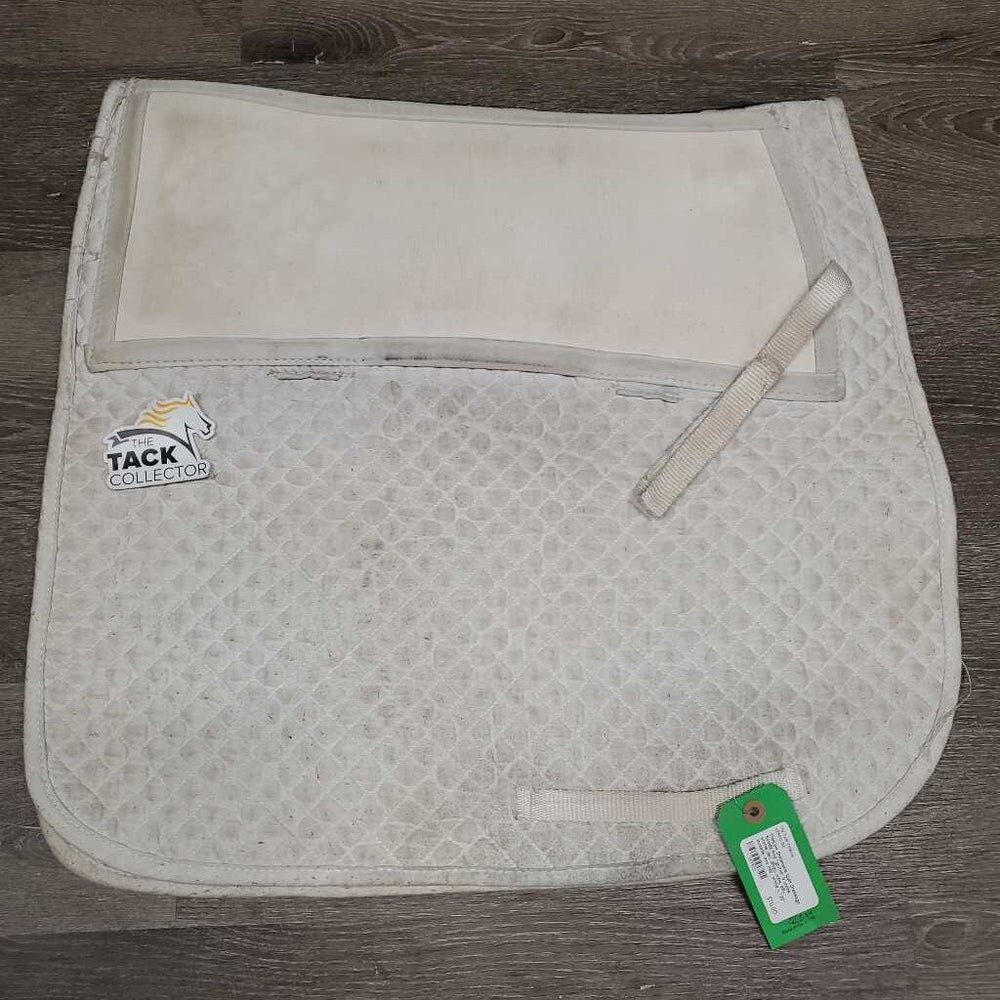 Shimmable Quilt Dressage Saddle Pad *gc/fair, 0 shims, stains, dirt, dingy, rubs, pilly, threads, mnr hair