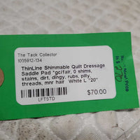 Shimmable Quilt Dressage Saddle Pad *gc/fair, 0 shims, stains, dirt, dingy, rubs, pilly, threads, mnr hair