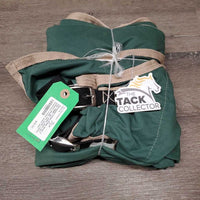Cotton Stable Sheet, 2 legs "MMR" *gc, older, clean, mnr puckers, shrunk, hair, snags, repairs, unstitched, cracks, stains, slice
