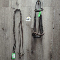 Rsd Padded Bridle, Braided Reins, Buckles *gc, dirty, rubs, residue, scrapes, stains, mnr mismatched
