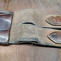 Lg Belly Girth, 2x els, Caribiner *gc/fair, older, weak snap hinge, scrapes, stains, rubs, mnr dirt, UNSTITCHED, stretched els
