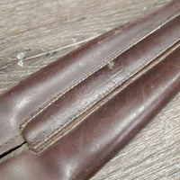 Narrow Padded Leather Girth, 1x els *gc, older, dirt, stains, residue, rubs, faded, mnr worn els edges
