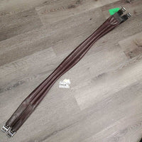 Narrow Padded Leather Girth, 1x els *gc, older, dirt, stains, residue, rubs, faded, mnr worn els edges
