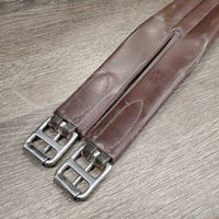 Narrow Padded Leather Girth, 1x els *gc, older, dirt, stains, residue, rubs, faded, mnr worn els edges
