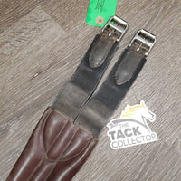 Narrow Padded Leather Girth, 1x els *gc, older, dirt, stains, residue, rubs, faded, mnr worn els edges
