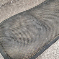 Nylon Web Cinch, Neoprene Velcro Liner, 2x D Rings *gc, older, clean, residue, stains, curled edges, faded
