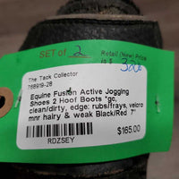 2 Hoof Boots *gc, clean/dirty, edge: rubs/frays, velcro: mnr hairy & weak
