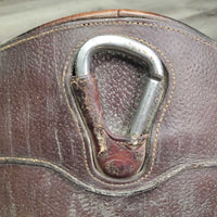 Large Belly Girth, 2x els, Caribiner *gc/fair, v.torn els, scrapes, scuffs, creases, cracked edges, rubs, stains, o lder
