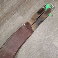 Large Belly Girth, 2x els, Caribiner *gc/fair, v.torn els, scrapes, scuffs, creases, cracked edges, rubs, stains, o lder
