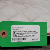 Quilt Jumper Saddle Pad *gc, mnr hair, dirt, stains, rubs, pills, dingy, puckers
