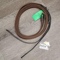 Pr Narrow Cotton Web Draw Reins, leather Buckle - loop ends *vgc/gc, clean, mnr dirt?residue
