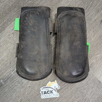Pr Closed Neoprene Boot, velcro *gc/fair, v.dirty/filthy, faded, cracked edges threads, hair, unstitched seams
