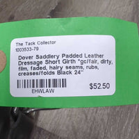 Padded Leather Dressage Short Girth *gc/fair, dirty, film, faded, hairy seams, rubs, creases/folds
