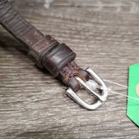 Leather Flash Strap Only, 2 keepers *gc/fair, clean, residue, older, scrapes?chews, faded
