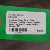 Leather Flash Strap Only, 2 keepers *gc/fair, clean, residue, older, scrapes?chews, faded
