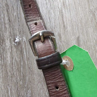 Thick Padded Leather Crank Noseband, Flash *gc, dirt, creases, stain, tight keepers, dry, stiff
