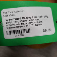 Wool Fitted Racing Pad *fair, pilly, dirty, film, stains, mnr hair, unstitched, rubs, dry, cracks
