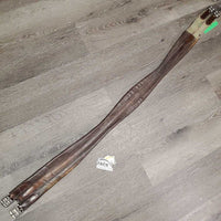 narrow Leather Girth, 1x els *fair, older, stiff, dry, torn/popped elastic, clean, faded, rubs, folded/hard edge
