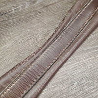 narrow Leather Girth, 1x els *fair, older, stiff, dry, torn/popped elastic, clean, faded, rubs, folded/hard edge
