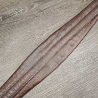 narrow Leather Girth, 1x els *fair, older, stiff, dry, torn/popped elastic, clean, faded, rubs, folded/hard edge
