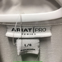 LS Show Sun Shirt, 1/4 snap up, snap collar, mesh sleeves *fair, v.dingy, stains, seam puckers, snags, stretched mesh, pits