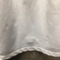 LS Show Sun Shirt, 1/4 snap up, snap collar, mesh sleeves *fair, v.dingy, stains, seam puckers, snags, stretched mesh, pits