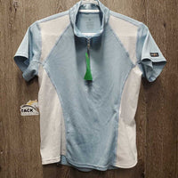 SS Mesh Technical Shirt, 1/3 Zip Up *gc, stains, older
