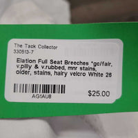 Full Seat Breeches *gc/fair, v.pilly & v.rubbed, mnr stains, older, stains, hairy velcro
