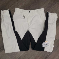 Full Seat Breeches *gc, stains, seam puckers, older, rubs, hairy velcro, dingy

