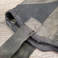 Pr Mesh Half Chaps *fair, dirty, faded, stretched els, pilly edges, peeling spots, rubs
