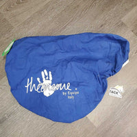 Cotton Saddle Cover *gc/fair, v.holey & unstitched edges, threads, stains, hair, clean
