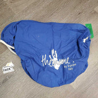 Cotton Saddle Cover *gc/fair, v.holey & unstitched edges, threads, stains, hair, clean
