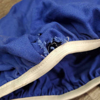 Cotton Saddle Cover *gc/fair, v.holey & unstitched edges, threads, stains, hair, clean
