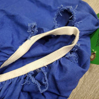 Cotton Saddle Cover *gc/fair, v.holey & unstitched edges, threads, stains, hair, clean
