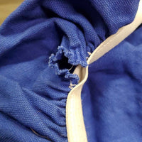 Cotton Saddle Cover *gc/fair, v.holey & unstitched edges, threads, stains, hair, clean
