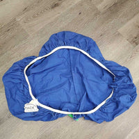 Cotton Saddle Cover *gc/fair, v.holey & unstitched edges, threads, stains, hair, clean
