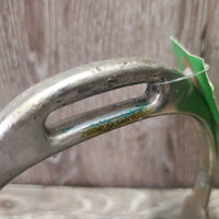 Pr Stirrup Irons, grips *gc, older, dirt, bubbled, rust, rubs, scuffs
