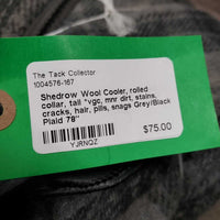 Wool Cooler, rolled collar, tail *vgc, mnr dirt, stains, cracks, hair, pills, snags
