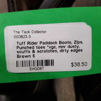 Paddock Boots, Zips, Punched toes *vgc, mnr dusty, scuffs & scratches, dirty edges

