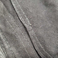 JUNIORS Suede Half Chaps *vgc, clean, rubs, stretched & popped elastics, mnr dirty, unstitched
