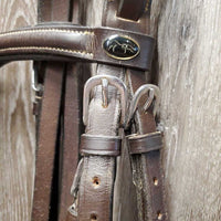 Monocrown Bridle, Crank, Rubber Reins, Buckles *gc, clean, scuffs, scrapes, faded Crank: missing keeper & cut