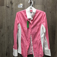 LS Show Shirt, magnetic collar *gc, older, dingy collar, mnr undone & loose stitching, sm hole, rubs & snags
