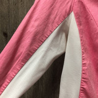 LS Show Shirt, magnetic collar *gc, older, dingy collar, mnr undone & loose stitching, sm hole, rubs & snags