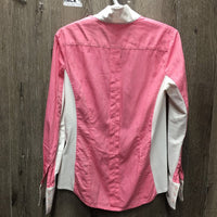 LS Show Shirt, magnetic collar *gc, older, dingy collar, mnr undone & loose stitching, sm hole, rubs & snags
