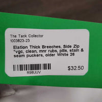 Thick Breeches, Side Zip *vgc, clean, mnr rubs, pills, stain & seam puckers, older
